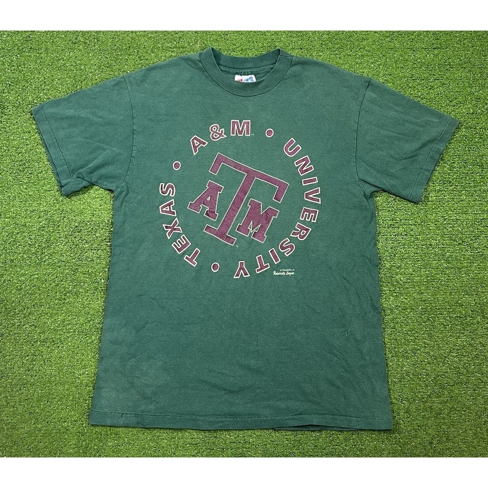 Vintage 90s Texas A&M Shirt Med. Aggies‎ Single Stitch USA Made Hanes Beefy